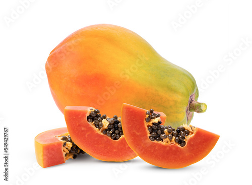 Papaya fruit isolated on transparent png