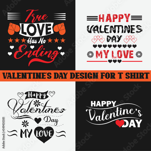 Valentines day typography design for t shirt lover
