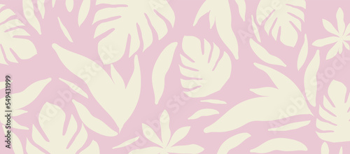 Monochromatic nature inspired shapes-doodle collection. Cute botanical shapes, random childish doodle cutouts of tropical leaves, flowers and branches, decorative abstract art vector illustration	