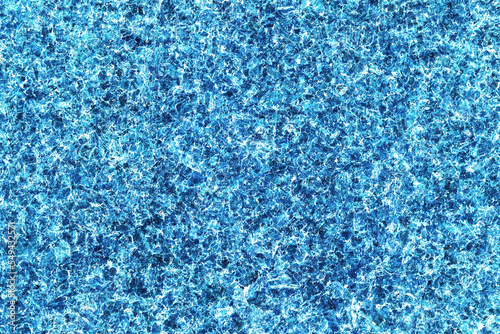 Geometric shape background. Blue mosaic pieces background. Ceramic decoration texture. Puzzle look graphic design. Vibrant color texture. Grainy color backdrop.