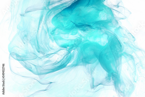 Emerald green ink abstract background. Acrylic paint backdrop for perfume  hookah  cosmetics. Mysterious smoke clouds  colorful fog
