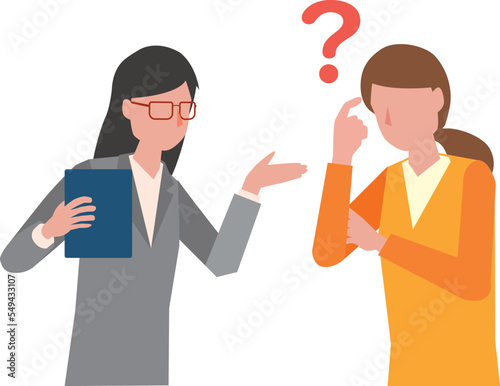 相談をして悩む女性