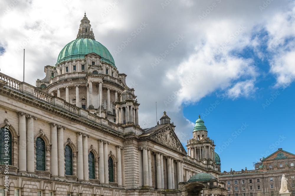 Belfast City Hall, the famous architectural landmark in Noerthen Ireland capital