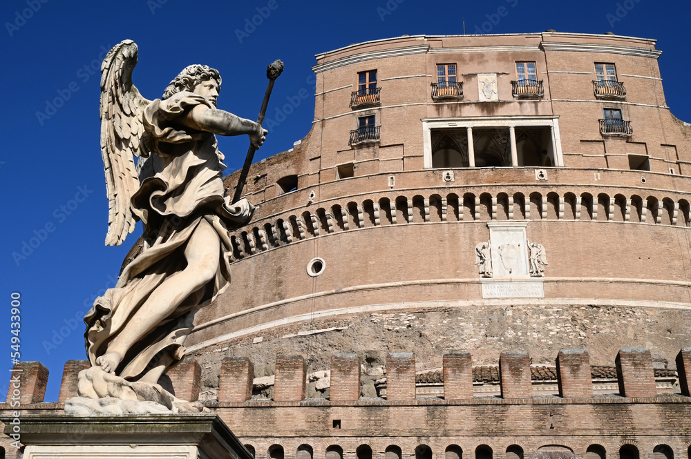 L'ange à l'éponge de vinaigre d'Antonio et château SaintAnge de Rome Stock Photo