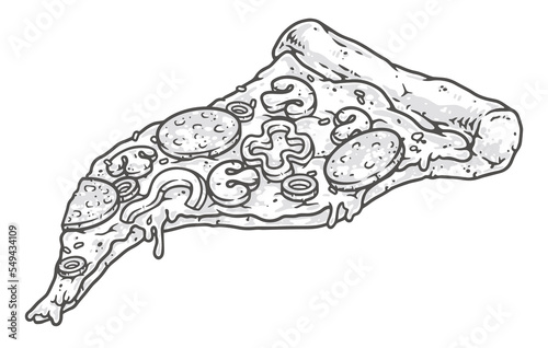 Slice pizza monochrome vintage logotype