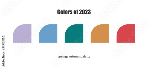 Trend color spring autumn palette 2023 in RGB. Color guide collection. Bright color set for fashion, home interior, design.