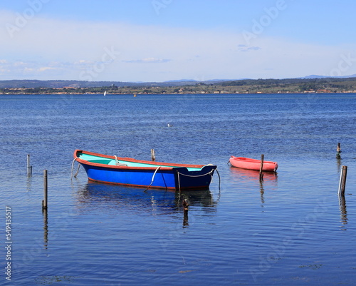 Barque de pêcheur sur étang