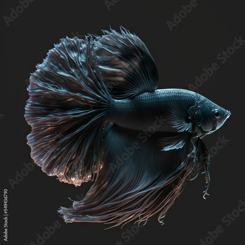 Betta Splendens (Siamese fighting fish), vantablack, inner glow