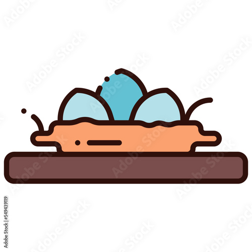 chicken eggs in nest illustration