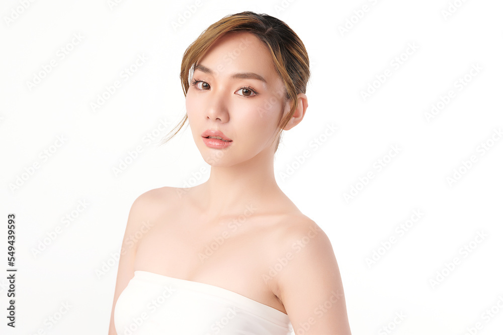 Beautiful young asian woman with clean fresh skin on white background, Face care, Facial treatment, Cosmetology, beauty and spa, Asian women portrait. Beautiful young asian woman with clean fresh skin on white background, Face care, Facial treatment, Cosmetology, beauty and spa, Asian women portrait.