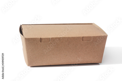 Take away cardboard food boxes on white background