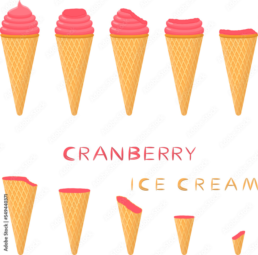 Big set various sweet tasty natural ice cream