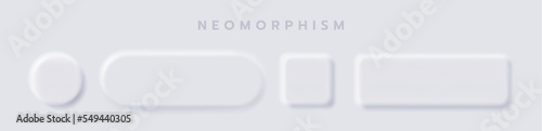 White button Neumorphism design elements vector set, Button and Element for UI Web design or Application UI Design.