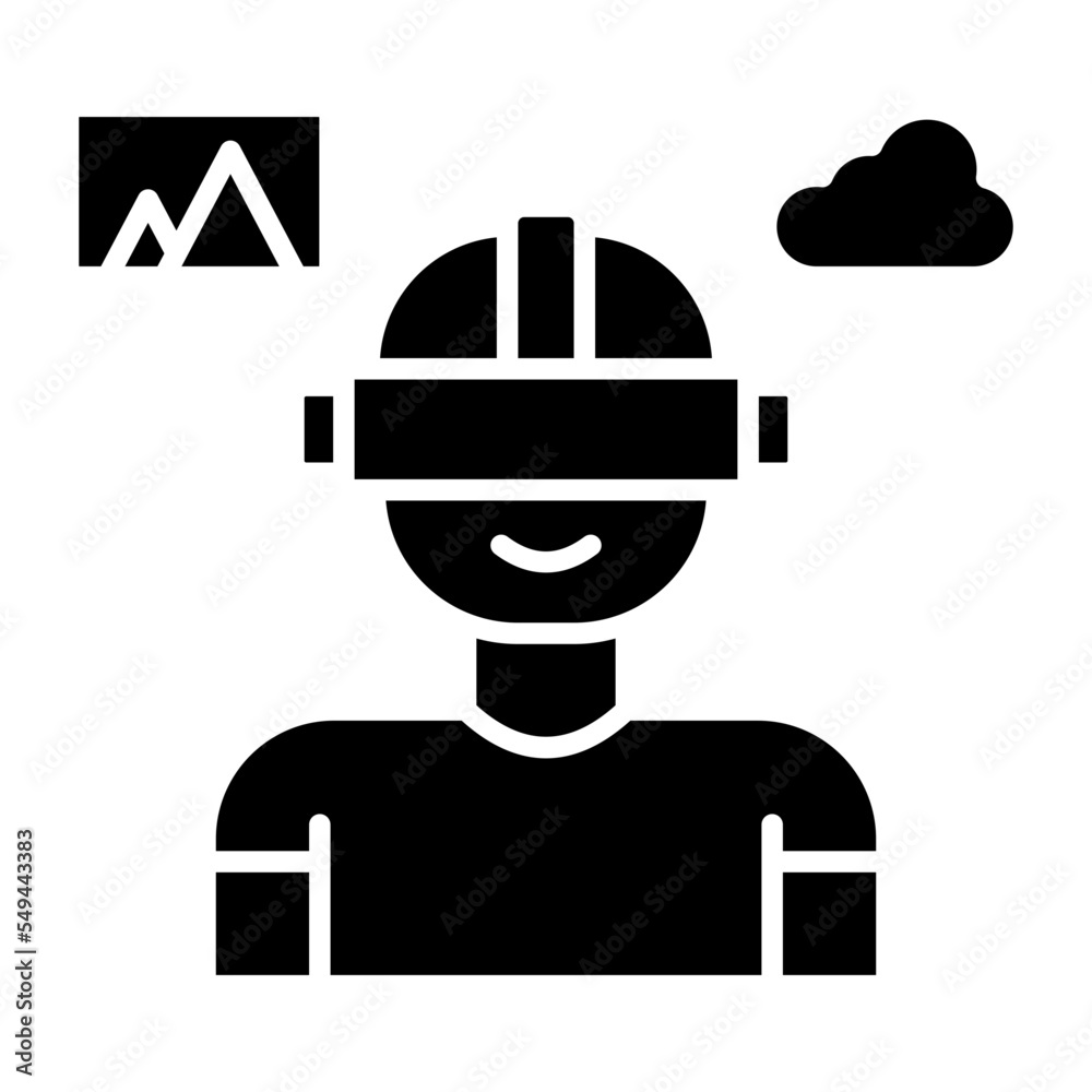 Virtual Reality Glyph Icon Virtual Reality Glyph Icon