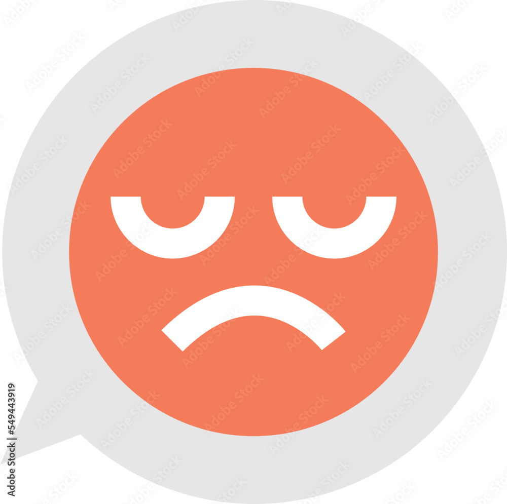 sad face emoji on text box illustration in minimal style