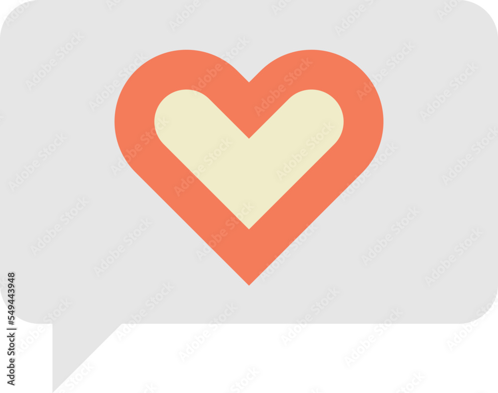 heart on text box illustration in minimal style heart on text box illustration in minimal style