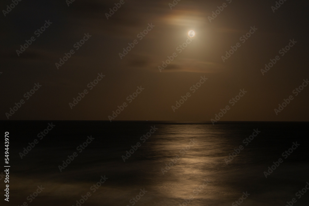 Beautiful Full Moon on the Brazilian Beach