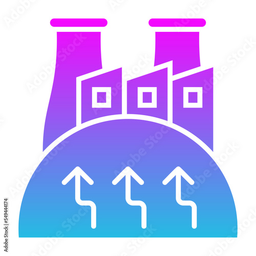 Geothermal Energy Glyph Gradient Icon