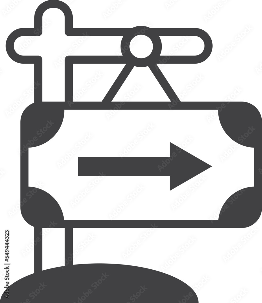 right turn sign illustration in minimal style right turn sign illustration in minimal style