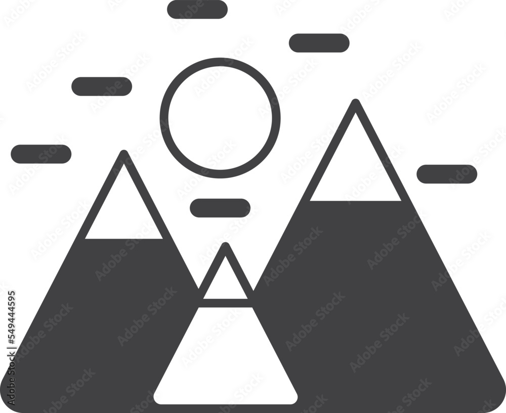 mountains and sun illustration in minimal style mountains and sun illustration in minimal style