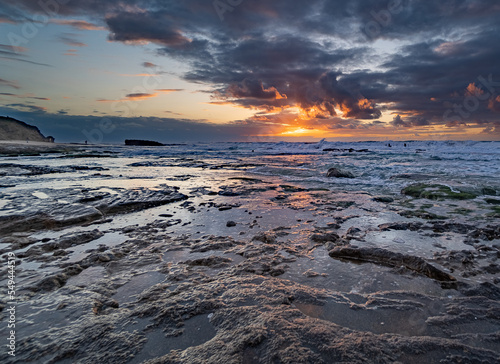 Colorful sunset on mediterranean coast