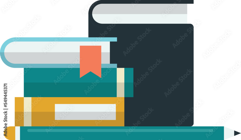 stack of books on the shelf illustration in minimal style stack of books on the shelf illustration in minimal style