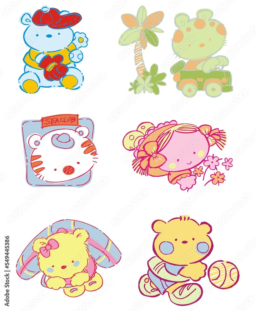 Pets, animals, baseball, jaguar, tiger, girl, characters, mascots, localized prints, baby fashion, art with colorful animals,