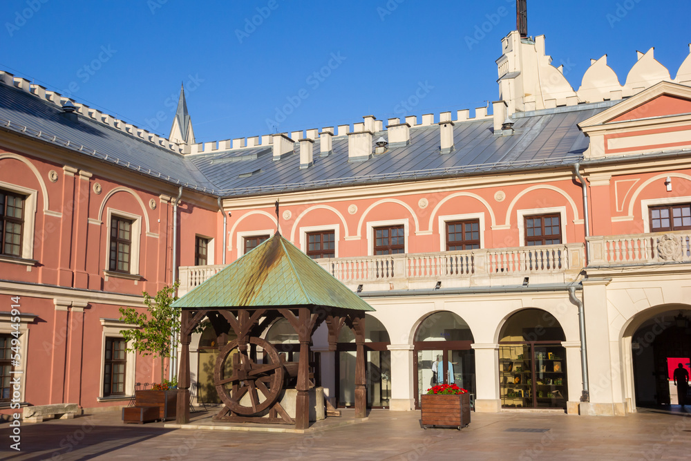 Courtyard of the historic castle in Lublin, Poland