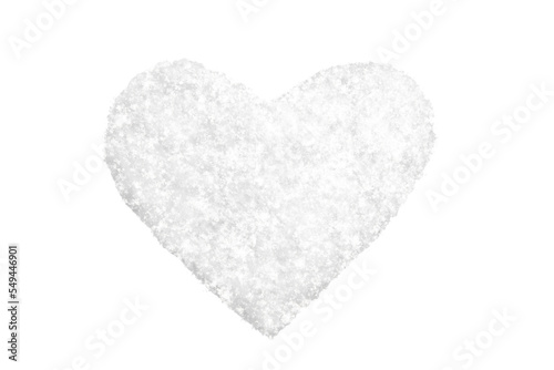 large white heart with snow texture, isolated object
