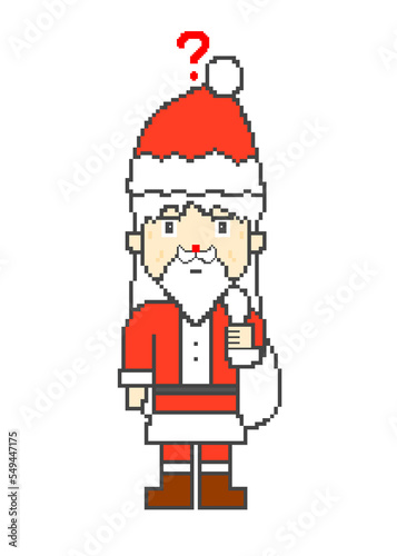 Pixel art question mark Santa Claus