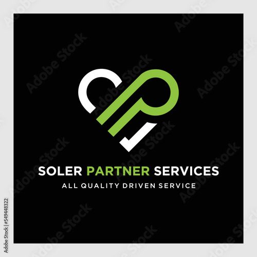 flat design concept SPS logo letters