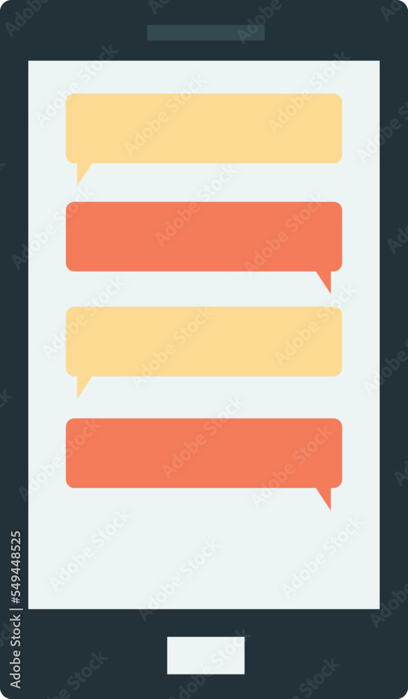 Smartphone and text box illustration in minimal style Smartphone and text box illustration in minimal style