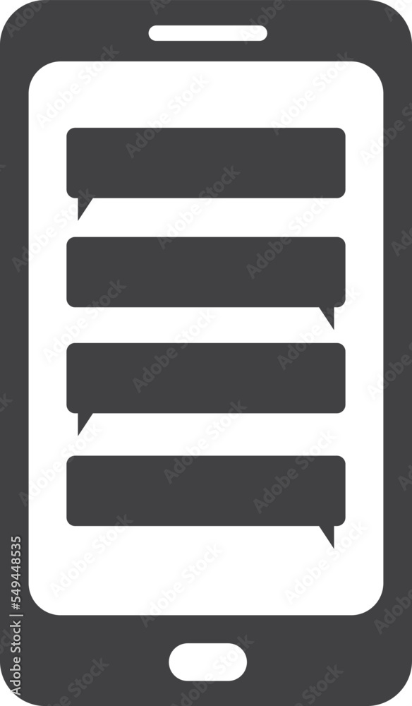 Smartphone and text box illustration in minimal style Smartphone and text box illustration in minimal style