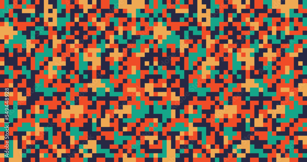 Fototapeta premium Modern Pixelated Digital fashionable camouflage pattern, vector illustration print. Seamless vector wallpaper background