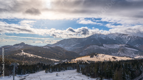 snow covered tatra mountains in winter, slovakia