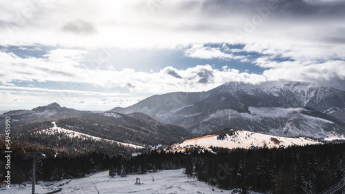 snow covered Tatra mountains in winter