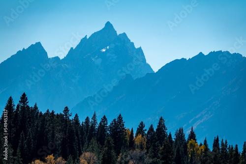 Vászonkép Teton Cathedral Group Silhouette