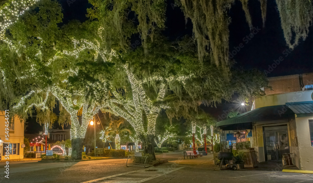 The Village Illuminated during the Holidays, Saint Simons Island, Georgia The Village Illuminated during the Holidays, Saint Simons Island, Georgia