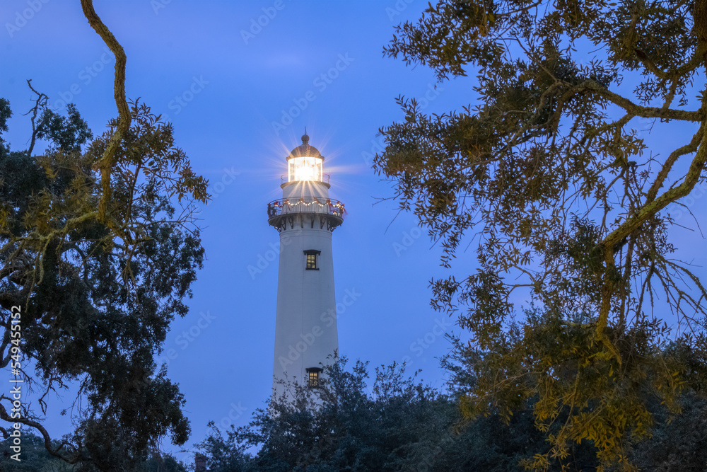 The Saint Simons Island Lighthouse in the Early Morning, Saint Simons Island, Georgia
