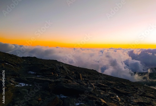 sunset in the mountains