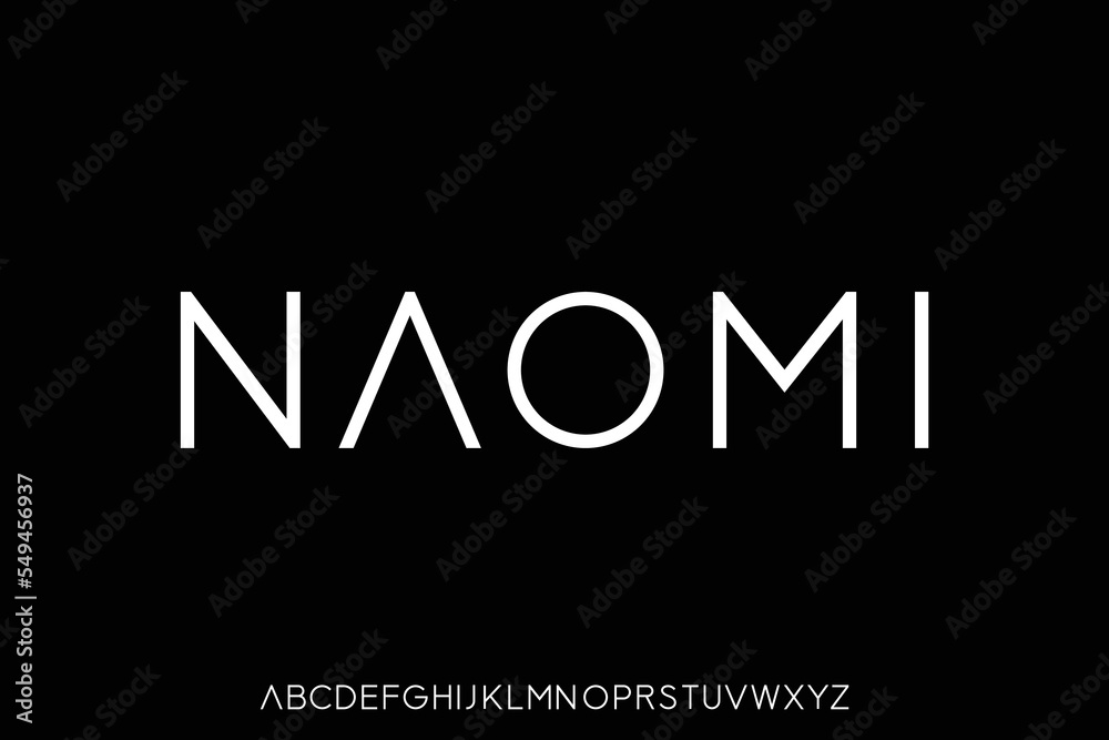 Fototapeta premium Modern sans serif font minimal design vector