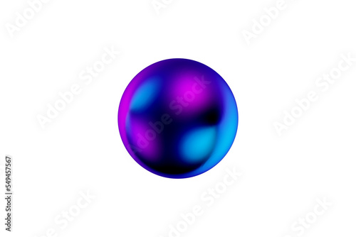 Abstract gradient purple and blue sphere form 3d render.