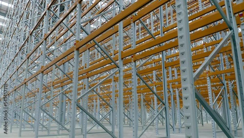 Newly Constructed Warehouse Interior Racking System Flythrough