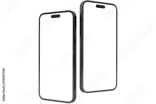 smart phone included with social media emojis created for mockups with blank screen on isolated empty screen