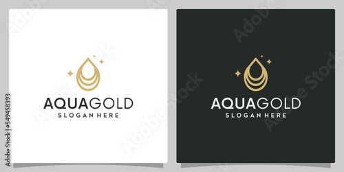 Water oil abstract logo design template with line style graphic design. cleaning vector illustration. icon, symbol, creative.