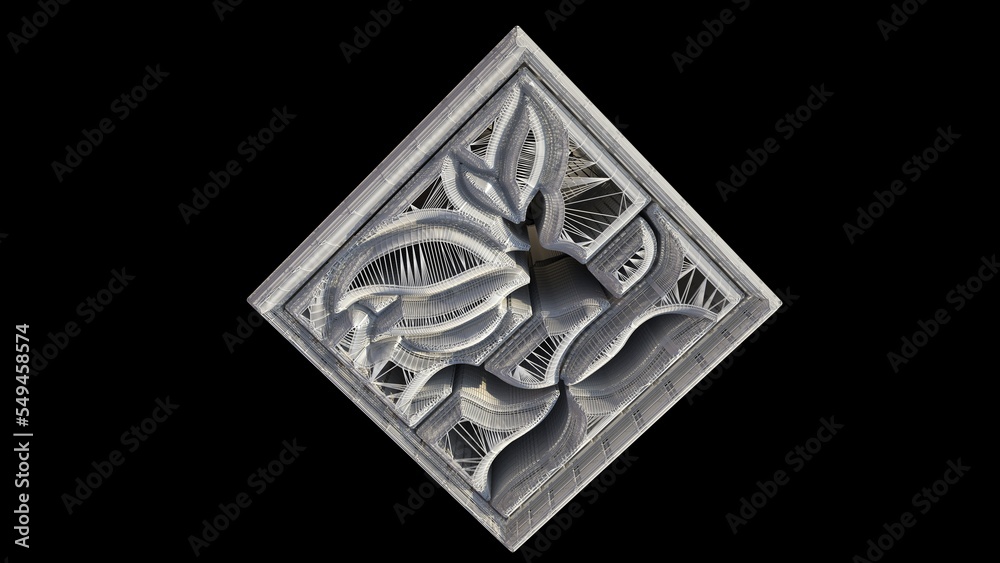 Fototapeta premium 3D Illustration of the façade of an architectural structure. Architects, Modelers, Builders, Planners, Artists, and Designers must see in highest dimensions for details in its structural buildup.