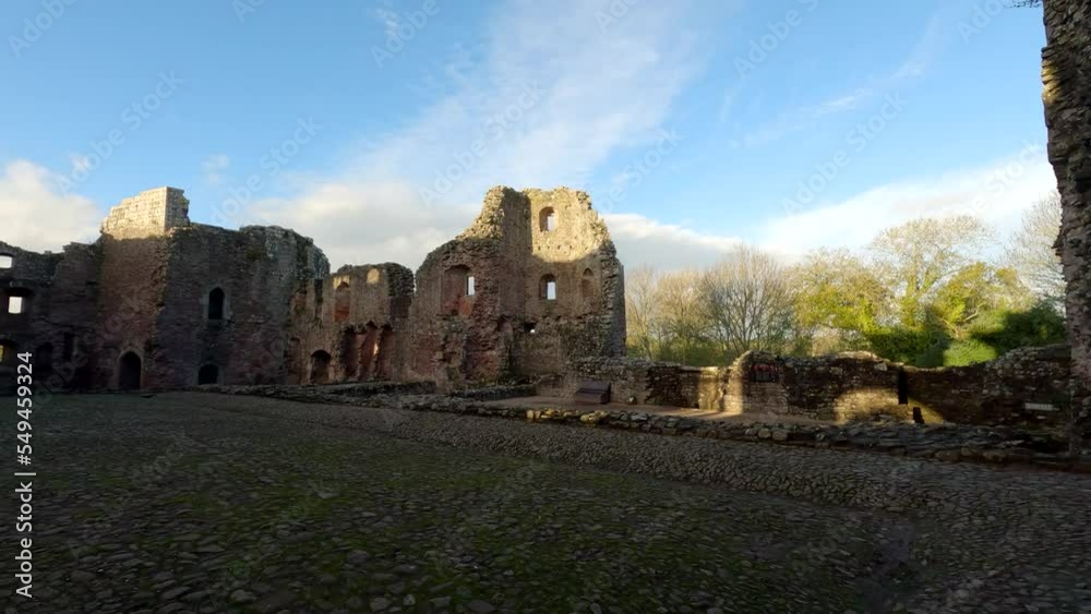 Historical Ruin. Medieval ruins of Castle in England. View of the ruins of a medieval castle (Raglan Castle, Wales). Historical Ruin. Medieval ruins of Castle in England. View of the ruins of a medieval castle (Raglan Castle, Wales).