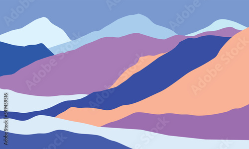 Color mountains, multicolored waves.  Colorful abstract glass shapes, modern background, vector design Illustration for you project