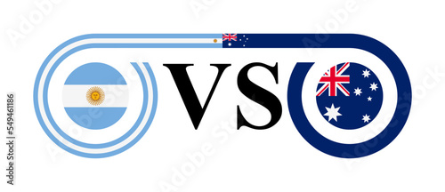 the concept of argentina vs australia. vector illustration isolated on white background