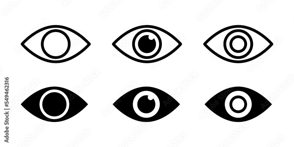 Vector illustration of Eye icon set isolated Vector illustration of Eye icon set isolated